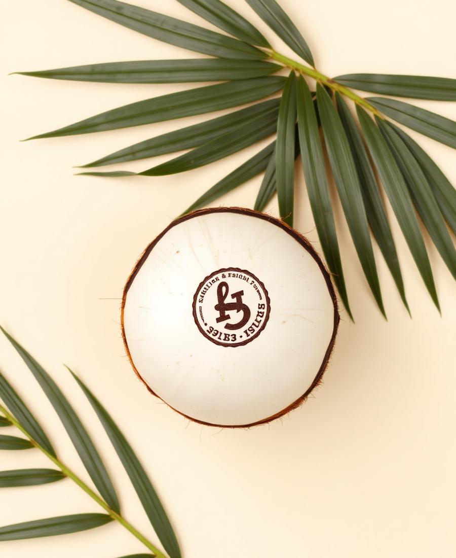 Branded coconut flat lay