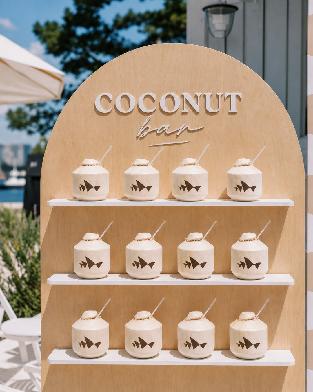 Branded coconut bar setup