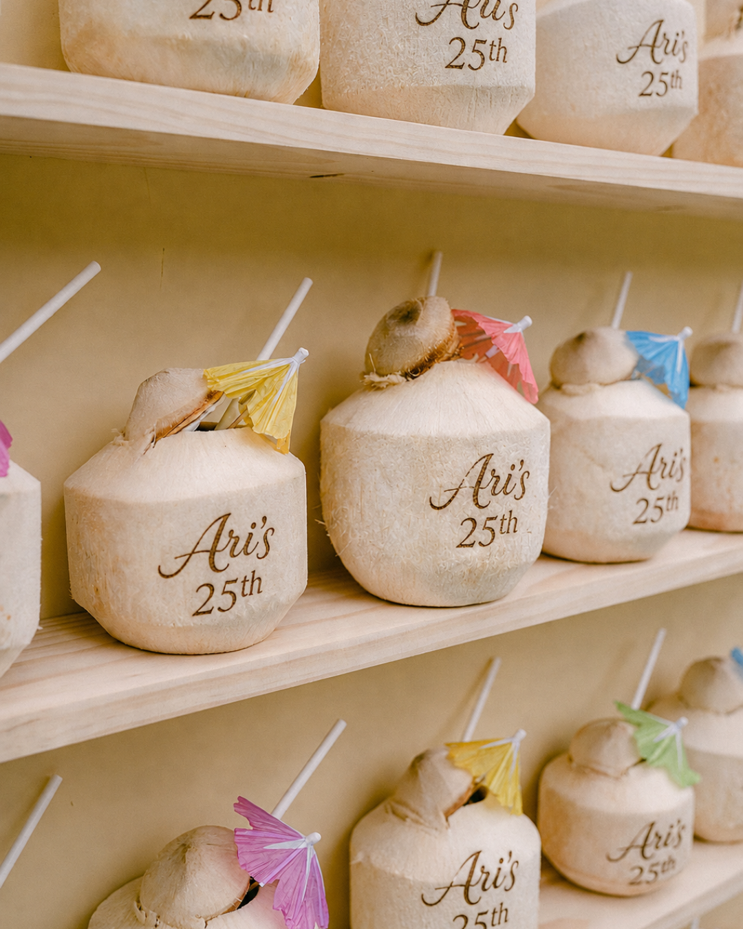 Coconuts styled for a birthday